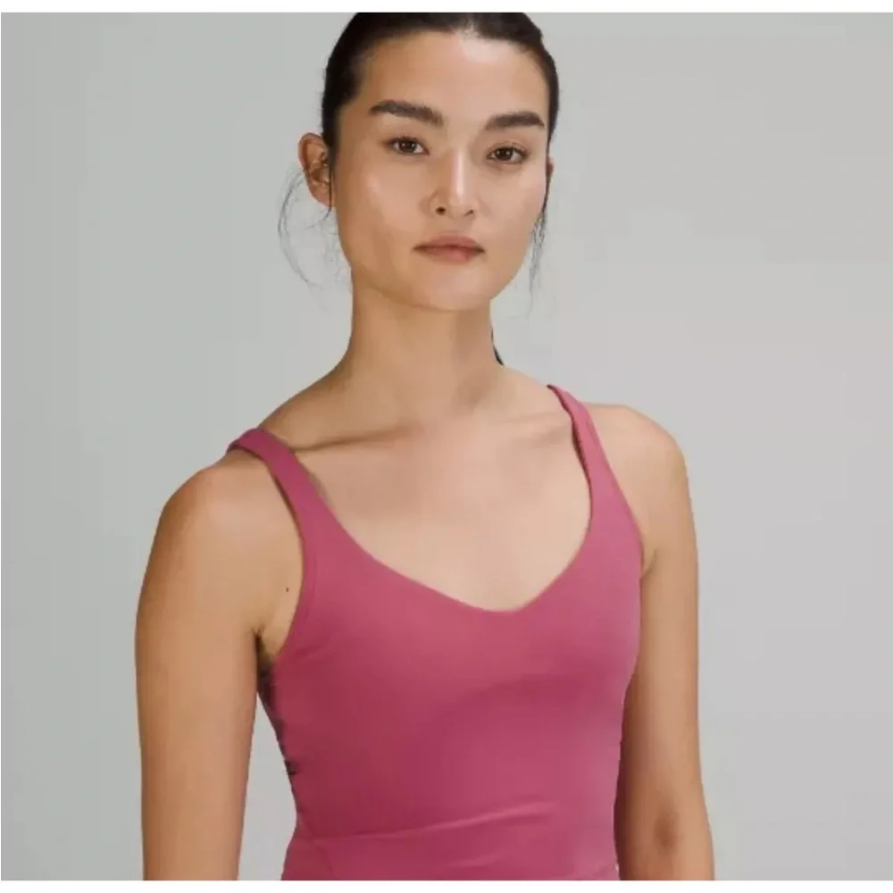 Lululemon Align Longline Tank Top/Bra in Nulu Fabric, Rose/Pink, Size 6 - Picture 2 of 8